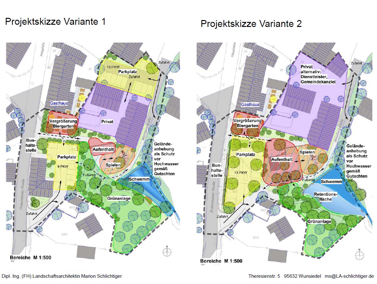 Gesees, Neugestaltung Ortsmitte Variantenvergleich